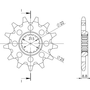 Pinion fata SUPERSPROX CST-1901:15 15T, 520 - Img 2