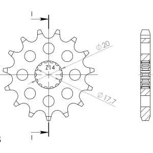 Pinion fata SUPERSPROX CST-558:15 15T, 428 - Img 2