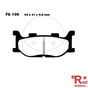 Placute frana fata CARBON SCOOTER EBC 94x41x9.8 FA199 pentru Adiva AD 125, Italjet Jupiter 125, Yamaha XP 500 T-Max,  YP 400