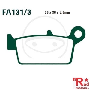Placute frana fata SCOOTER SINTERED HH EBC 75x36x9.5 FA131/3 pentru Hercules SR 80, SRX 50, Peugeot SV 50, SV 125