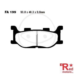 Placute frana fata SCOOTER SINTERED HH EBC ALTN 93.8x40.3x9.8 FA199 pentru Adiva AD 125, Italjet Jupiter 250, Yamaha XP 500 T-Max, Yamaha YP 400