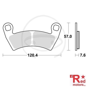 Placute frana fata SINTER SI TRW ALTN 120.4x57x7.6 pentru Polaris Outlaw 450, Outlaw 525, RZR 800, RZR 900