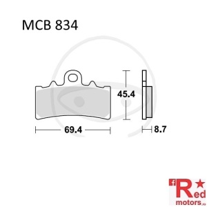 Placute frana fata SINTER SV TRW 69.4x45.4x8.7 MCB834 pentru KTM Duke 125, Duke 200, RC 125, RC 390