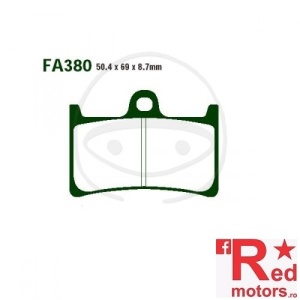 Placute frana fata SINTERED HH EBC ALTN 50.4x69x8.7 FA380 pentru Yamaha FZ1 1000, FZ8 800, XT 1200, YZF-R1 1000, YZF-R6 600