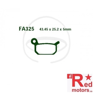 Placute frana fata SINTERED R EBC ALTN 43.45x25.2x5 FA325 pentru Husqvarna CR 50, KTM Mini Adventure 50, SX 50 LC, SX 65
