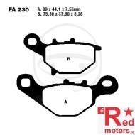 Placute frana fata SINTERED R EBC ALTN 99x44.1x7.56/75.50x37.90x8.26 FA230 pentru Kawasaki KMX 125 B, Suzuki DR-Z 125, RM 80, 85