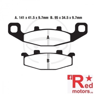 Placute frana fata SINTERED R EBC MX 141x41.5x9.7/95x34.5x9.7 FA129 pentru Kawasaki KL 650, KLE 500, Suzuki DR 800,