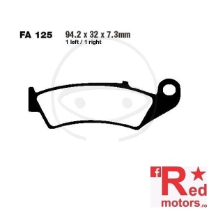 Placute frana fata SINTERED R EBC MX 94.2x32x7.3 FA125 pentru Honda CR 125, CR 250, CR 500, XR 600