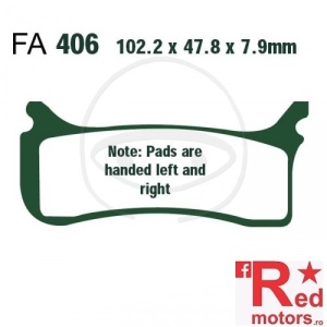 Placute frana fata sinterizate 102.2x47.8x7.9 EBC FA406 pentru Husaberg FS 650, KTM SMR 525
