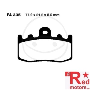 Placute frana fata sinterizate 77.2x51.5x8.6 EBC FA335 pentru BMW K 1200, K 1300, R 1100, R 1200, R 1150