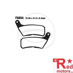 Placute frana fata STANDARD EBC 73.35x41.8x6.4 FA654 pentru HM-Moto CRE 50, CRE F 125, Derapage 50