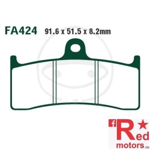 Placute frana fata STD EBC 91.6x51.5x8.2 FA424 pentru Buell M2 1200, S3 1200, X1 1200, Honda CB 1300, MV Agusta Brutale 750, F4 1000