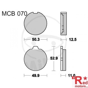 Placute frana fata STD TRW ALTN 50.3x12.5/49.9x52.9x11 MCB070 pentru Suzuki GS 400, GS 750