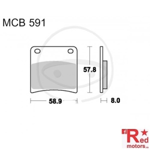 Placute frana fata STD TRW ALTN 58.9x57.8x8 MCB591 pentru Suzuki GSX 600, VX 800, GSX 1100