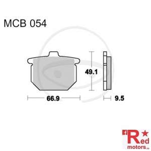Placute frana fata STD TRW ALTN 66.9x49.1x9.5 MCB054 pentru Honda CB 400, CB 900, CBX 1000, CX 500, GL 1000