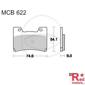 Placute frana fata STD TRW ALTN 74.6x54.1x9 MCB622 pentru Yamaha FJ 1200 A ABS, FZR 600, TDM 850, VMX-12 1200