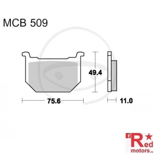Placute frana fata STD TRW ALTN 75.6x49.4x11 MCB509 pentru Suzuki GN 250, GN 400, GNX 250, GS 450, GS 850, GSX 750