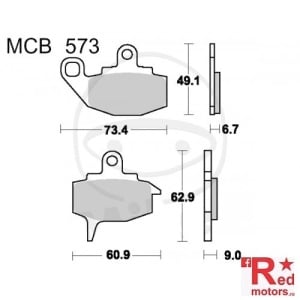 Placute frana fata STD TRW LUCAS 73.4x49.1x6.7/60.9x62.9x9 MCB573 pentru Kawasaki KLR 650, KX 125, KX 250, KX 500