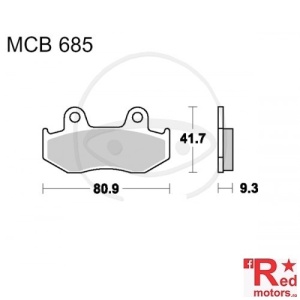 Placute frana fata STD TRW LUCAS 80.9x41.7x9.3 MCB685 pentru Honda NES 125, PES 125, YFM 700, YFZ 450