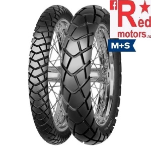 Set anvelope/cauciucuri moto Mitas E-08 M+S TL 110/80-19 59H + 130/80-17 65T - Img 2