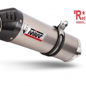Sistem de evacuare complet 2x1 MIVV OVAL Titanium / Carbon cap pentru YAMAHA MT-07 Tracer / Tracer 700 (2016-2020)