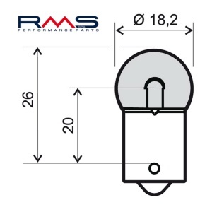 Bec RMS 246510211 12V 10W, BA15S portocaliu