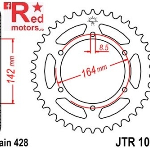 Foaie/pinion spate JTR1067.52 428 cu 52 de dinti pentru Hyosung GT 125