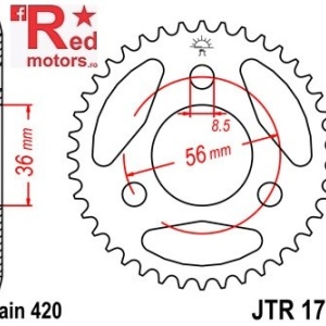 Foaie/pinion spate JTR1780.28 420 cu 28 de dinti
