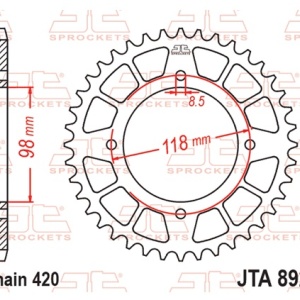 Foaie spate ALU JT JTA 892-48BLK 48T, Negru - Img 2