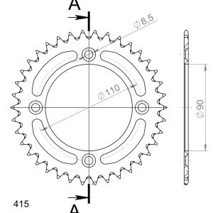 Foaie spate ALU SUPERSPROX RAL-452:39-ORG portocaliu 39T, 415 - Img 2