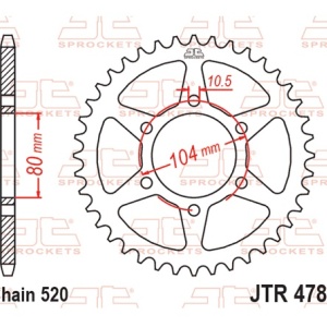 Foaie spate JT JTR 478-48 48T, 520 - Img 3
