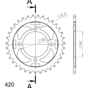Kit de lant D.I.D Chain - Argintiu lant 420 D, Non-sealed, pinion fata SUPERSPROX, foaie spate SUPERSPROX pentru YAMAHA TT-R 90 2000-2004 - Img 5