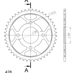 Kit de lant D.I.D Chain - Argintiu lant 428 VX, X-Ring, pinion fata SUPERSPROX, foaie spate SUPERSPROX pentru HONDA CB 125 F / GLR 125 2015-2020 - Img 5