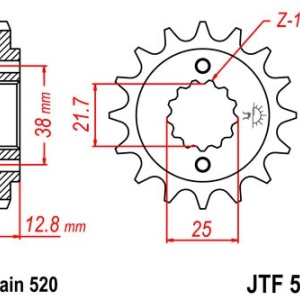 Kit de lant D.I.D Chain - Argintiu lant 520 VX, X-Ring, pinion fata JT cauciucat, foaie spate JT pentru KAWASAKI KLX 650 1993-1996 - Img 3
