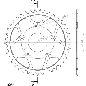 Kit de lant D.I.D Chain - Argintiu lant 520 VX, X-Ring, pinion fata SUPERSPROX, foaie spate SUPERSPROX pentru APRILIA RS 125 2T 1993-2003 - Img 5