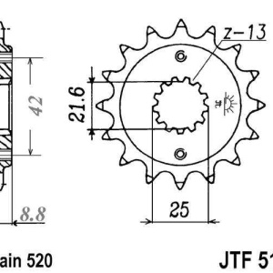 Kit de lant D.I.D Chain - Argintiu lant 520 ZVM-X, X-Ring, pinion fata JT cauciucat, foaie spate JT pentru KAWASAKI ER-5 500 1997-2006 - Img 3