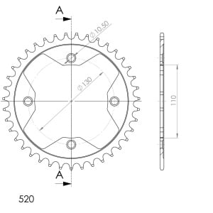 Kit de lant D.I.D Chain - Argintiu lant 520 ZVM-X, X-Ring, pinion fata SUPERSPROX, foaie spate SUPERSPROX pentru ATV HONDA TRX 400 EX 2005-2008 - Img 5