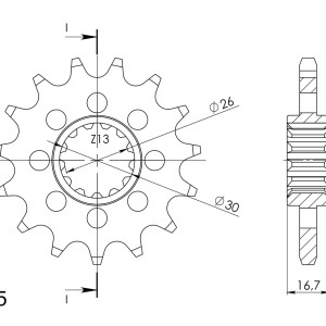Kit de lant D.I.D Chain - Argintiu lant 525 VX, X-Ring, pinion fata SUPERSPROX, foaie spate SUPERSPROX STEALTH pentru HONDA CB 650 F / FA 2014-2018 - Img 3
