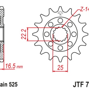 Kit de lant D.I.D Chain - Argintiu lant 525 ZVM-X, X-Ring, pinion fata JT, foaie spate JT pentru DUCATI 1198 2009-2011 - Img 3