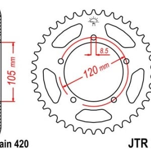 Kit de lant D.I.D Chain - Auriu lant 420 NZ, Non-sealed, pinion fata JT, foaie spate JT pentru APRILIA MX 50 2003-2006 - Img 5