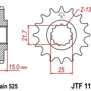 Kit de lant D.I.D Chain - Auriu lant 525 VX, X-Ring, pinion fata JT, foaie spate JT pentru TRIUMPH Speed Four 600 2003-2005 - Img 3