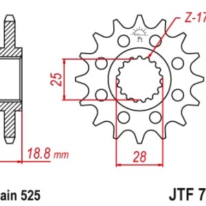 Kit de lant D.I.D Chain - Auriu lant 525 VX, X-Ring, pinion fata JT, foaie spate JT pentru APRILIA Tuono 1000 V4 R (APRC) 2012-2016 - Img 3