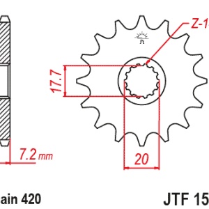 Kit de lant EK - Argintiu lant 420 DEH, Non-sealed, pinion fata JT, foaie spate JT pentru YAMAHA YZ 65 2018-2025 - Img 3
