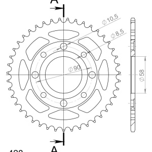 Kit de lant EK - Argintiu lant 428 DEH, Non-sealed, pinion fata SUPERSPROX, foaie spate SUPERSPROX pentru HONDA CG 125 2002-2005 - Img 5