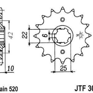 Kit de lant EK - Argintiu lant 520 SRO, O-ring, pinion fata JT, foaie spate SUPERSPROX pentru HONDA NX 650 Dominator 1988 - Img 3
