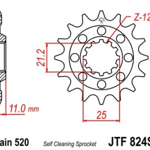 Kit de lant EK - Argintiu lant 520 SRX, X-Ring, pinion fata JT, foaie spate JT pentru HUSQVARNA TXC 510 2009-2011 - Img 3