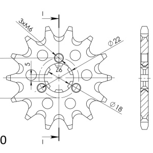 Kit de lant EK - Auriu lant 520 MRD, Non-sealed, pinion fata SUPERSPROX, foaie spate SUPERSPROX pentru KAWASAKI KX 125 1996-1997 - Img 3