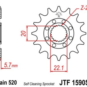 Kit de lant EK - Auriu lant 520 RRSM, Non-sealed, pinion fata JT, foaie spate JT pentru YAMAHA WR 250 F 2021-2025 - Img 3