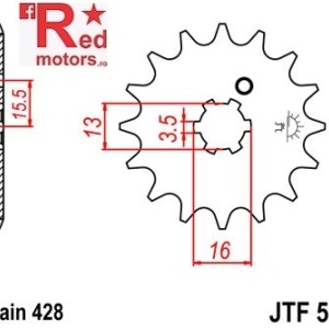Pinion fata JTF 542 cu 14 dinti