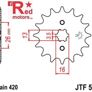 Pinion fata JTF 563 cu 17 dinti